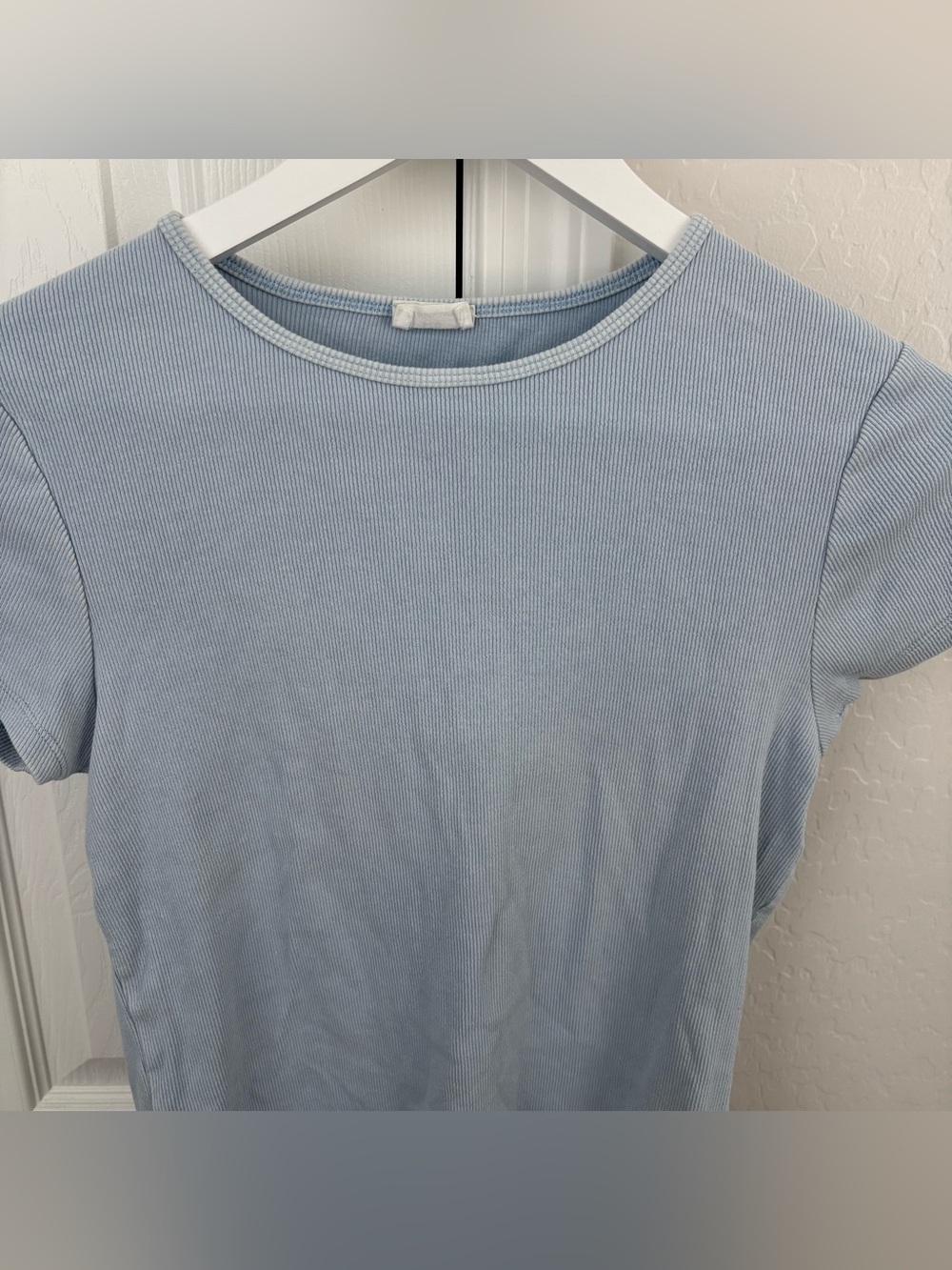 Cotton On Light Blue Ribbed Tee - Picture 3 of 9